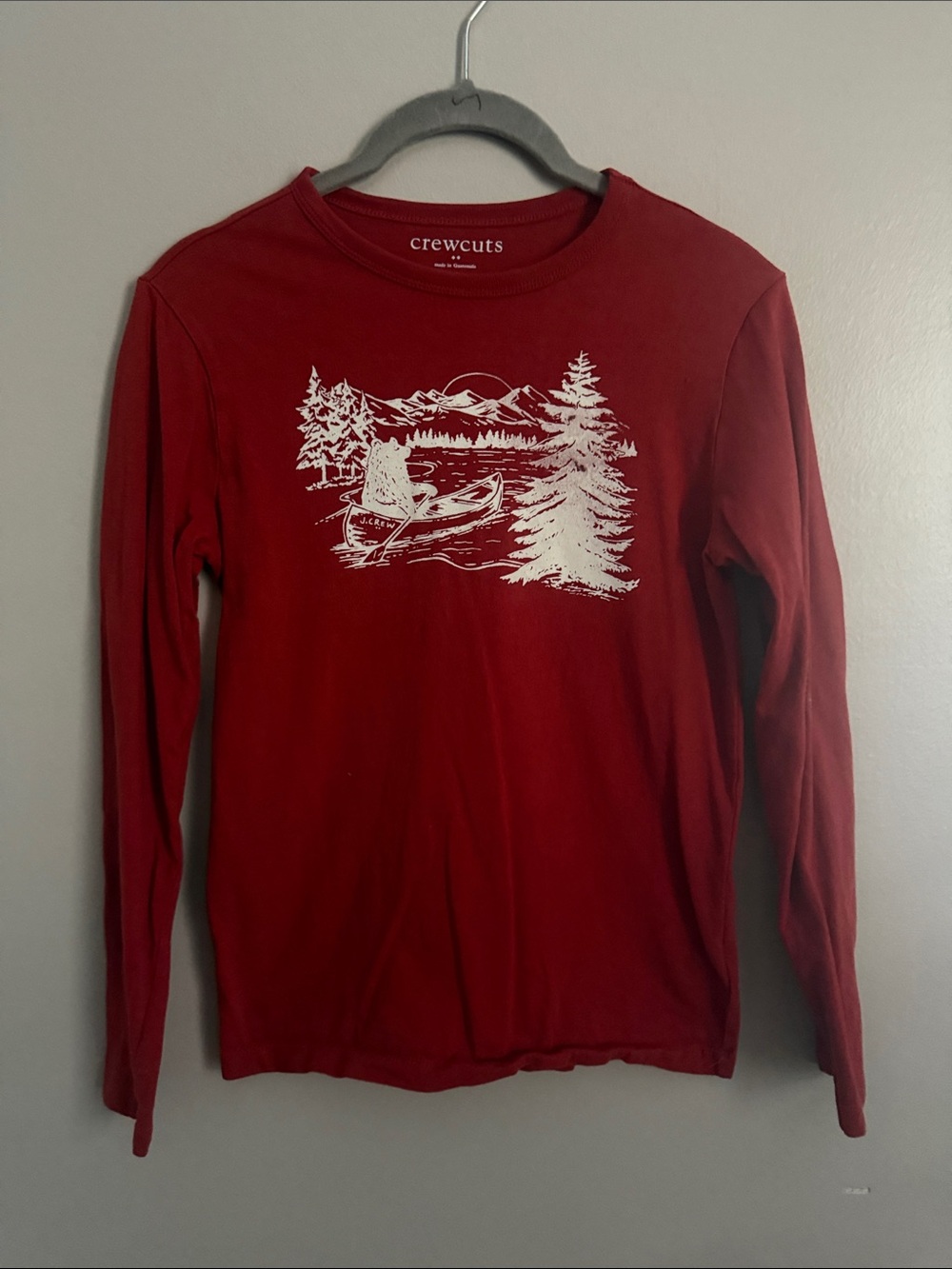 Crewcuts Maroon Long-Sleeve Canoe Graphic Tee